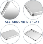 P&P CHEF 12.5 Inch Baking Cookie Sheet, Oven Pan Tray Stainless Steel Sheet Pan for Kitchen, Oven Bakeware for Multi Uses, Shiny Look & Dishwasher Safe, Healthy & Heavy Duty, 4Pcs