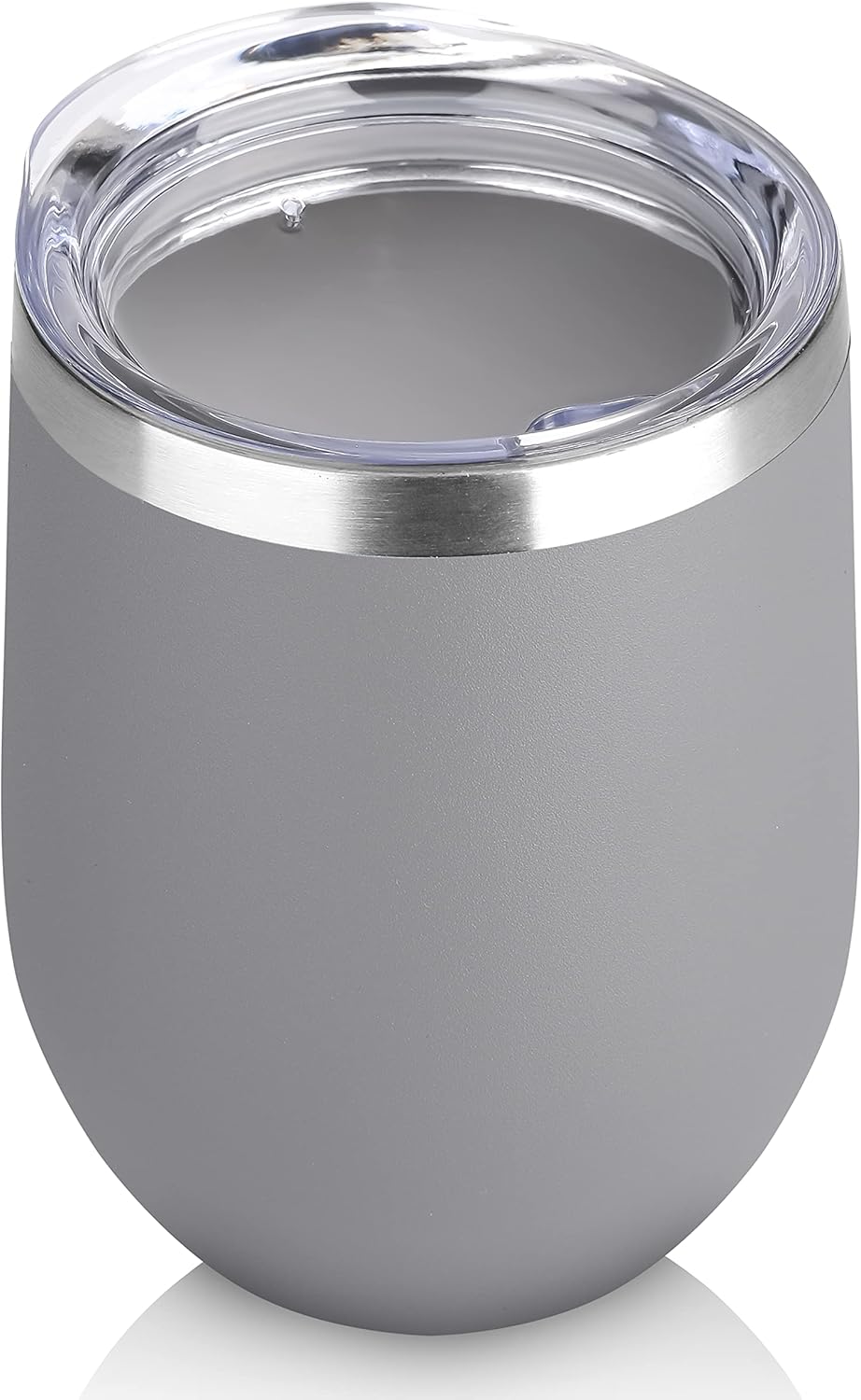 DOMICARE Stainless Steel Wine Tumbler Bulk with Lid, Personalized Insulated Tumblers Set, 12oz Travel Coffee Cups Pack of 1, Gray