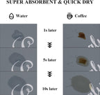 SHACOS Coffee Mat 2-Pack 12x19 Inch Absorbent Non Slip Coffee Maker Mats for Countertop Coffee Bar Accessories Dish Drying Mat Waterproof Heat Resistant, Vintage Black