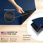 Dish Drying Mat Super Absorbent – 24" x 16" Coffee Mat for Countertops – Non-Slip Drying Mat for Kitchen Counter – Easy to Clean Water Absorbent Mat – Large Dish Drying Mats (Navy Blue)