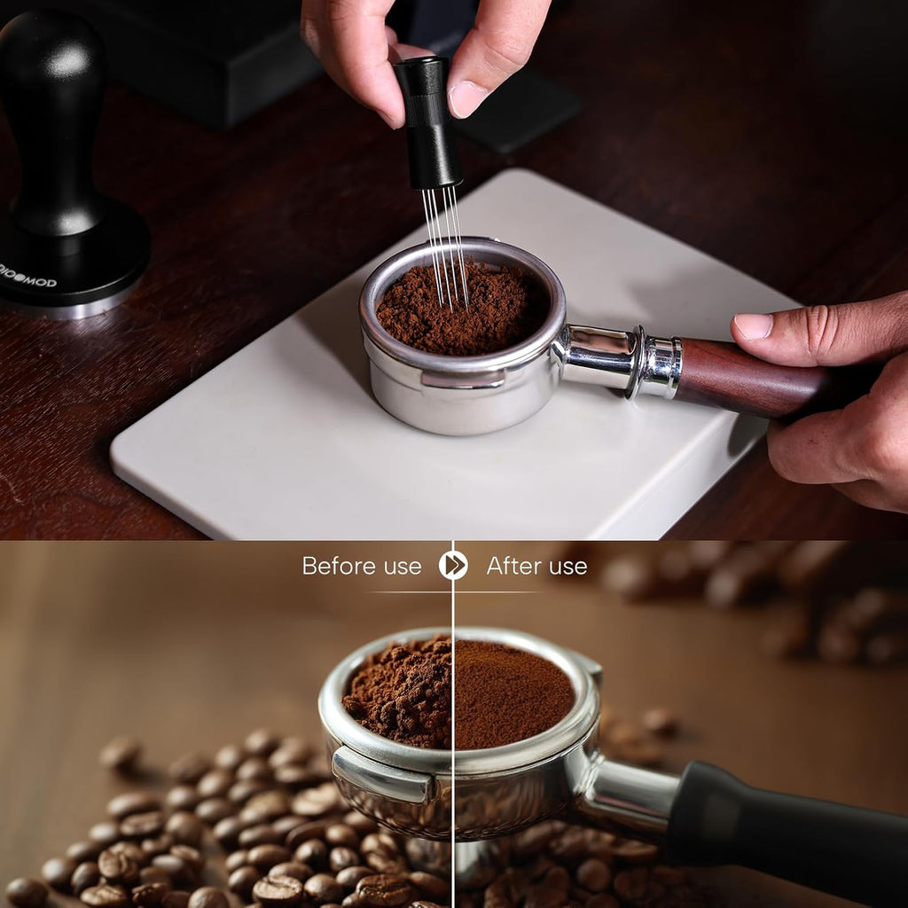 WDT Tool Espresso Distribution Kit with Magnetic Stand, 6 x 0.4mm Ultra-Fine 304 Stainless Steel Needles, Espresso Distribution Tool,Essential WDT Tool Accessory for Coffee Lovers & Home Brewers