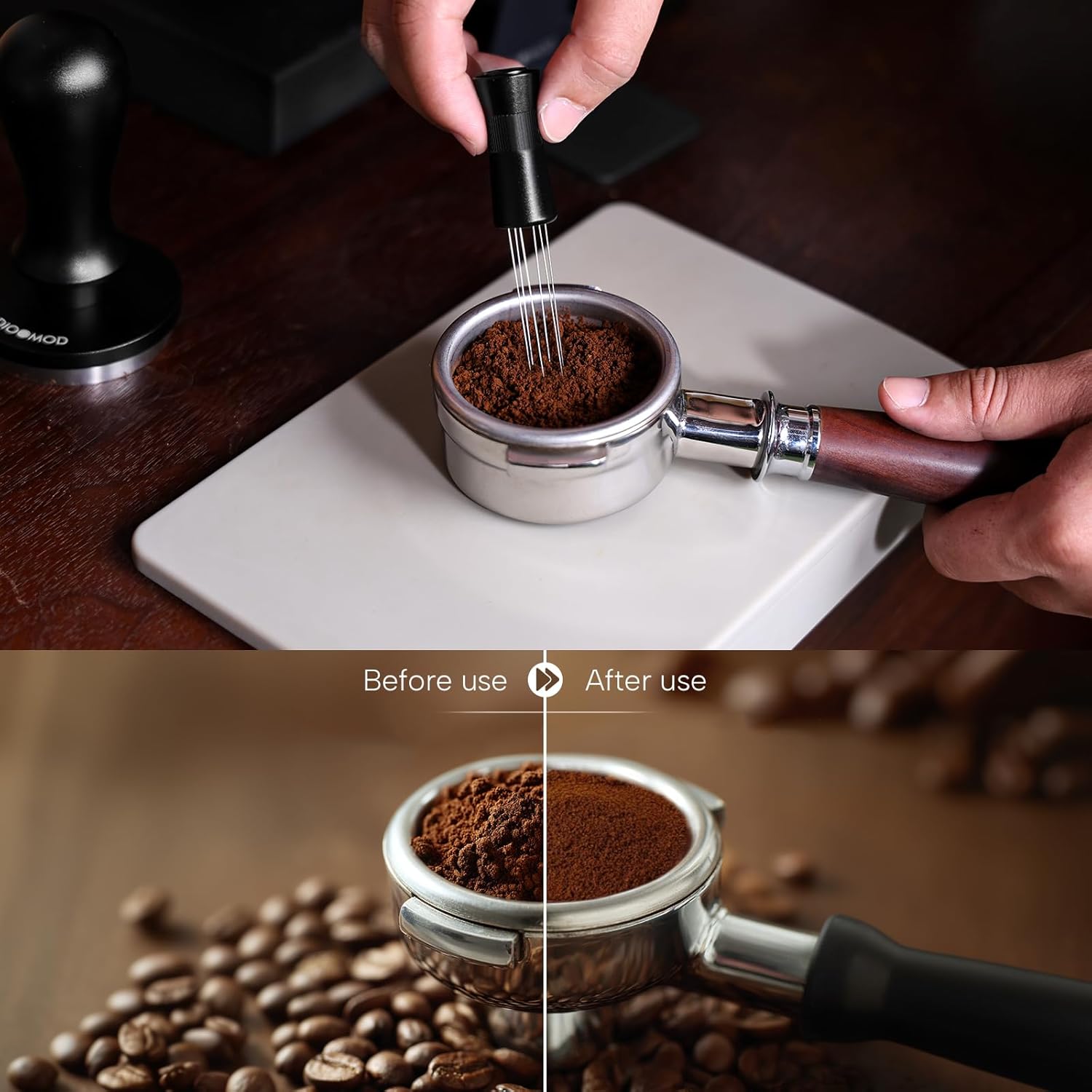 WDT Tool Espresso Distribution Kit with Magnetic Stand, 6 x 0.4mm Ultra-Fine 304 Stainless Steel Needles, Espresso Distribution Tool,Essential WDT Tool Accessory for Coffee Lovers & Home Brewers