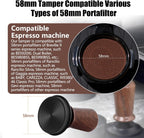 IKAPE 58.35mm Espresso Tamper, Spring-loaded Calibrated Tamper with Walnut Handle, Titanium Ripple Plating Base, Fits for Over 58mm Espresso Machine Bottomless Portafilter