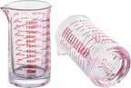 Ackers 4 Oz Glass Measuring Cup,Borosilicate Shot Glass with V-Shaped Spout-Red Line