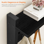 Homode Coat Rack with Shelf, 24" Coat Hooks Wall Mounted with Shelf, Wooden Hanging Coat Hanger with Tri Hooks for Entryway, Bathroom, Mudroom, Bedroom, Black