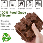 JOERSH 5PCS Silicone Chocolate Molds for Candy, Fat Bombs Snacks & Truffles, 9 Shapes 93 Cavities Candle Soap Wax Melts Mold (Square, Round, Heart, Star, Flower Shapes)