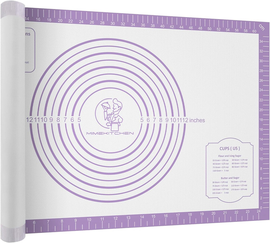 Silicone Mat for Baking, Non Stick Silicone Pastry Mat for Dough Pie Crust, Rolling Mats for Making Cookies Macarons Bread, Easy to Clean& Store