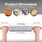 17 Inch Marble Rolling Pin with Wooden Handles & Wood Cradle, Dough Roller for Baking Pizza, Pies, Pastries, Pasta, Cookies