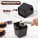 Espresso Knock Box - Shock-Absorbent Durable ABS Coffee Grounds Knock Box with Removable Detachable Knock Bar and Non-Slip Base for Father's Day Gift