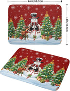 Christmas Snowman Dish Drying Mat for Kitchen Counter,Christmas Tree Winter Snowflake Red Drying Mat 18 x 24 Inch with High Absorbent Reversible Microfiber Dish Drying Pad Drainer Mat for Coffee Bar