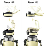 GOSWAG Insulated Sports Water Bottle, 24oz 2 Lids(with Straw/No Straw), Stainless Steel Water Bottles with Paracord Handle, Insulated Bottle with Double-Wall Vacuum Insulation