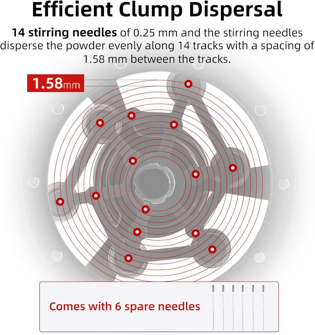 MHW-3BOMBER WDT Tool Espresso 51mm, Adjustable Depth Needle Espresso Stirrer Tool,Espresso Distribution Tool with Magnetic Base for Barista, l, 0.25mm x 14 Needles, YU Series Cyclone T5958-OS