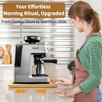 Bamboo Appliance Slider|13"D x 16"W Sliding Tray for Coffee Maker on Countertop|Heavy-Duty Coffee Pot Slider Tray & Kitchen Caddy for KitchenAid Mixer, Air Fryer