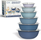 COOK WITH COLOR Stainless Steel Mixing Bowls Set - Nesting Bowls, 6 Pieces, Blue