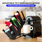 Coffee Cup and Lid Holder Organizer,Adjustable Dispenser with Coffee Pod and Straw Storage Basket, Disposable Cup Holder for Countertop
