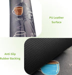 Matace Designer Coffee Bar Mat, Extra Large 17 x 31.5 Inches, Rubber Backing, Absorbent Coffee Maker Mats for Dish Drying, Kitchen Countertop, Coffee Flavor Menu, Black