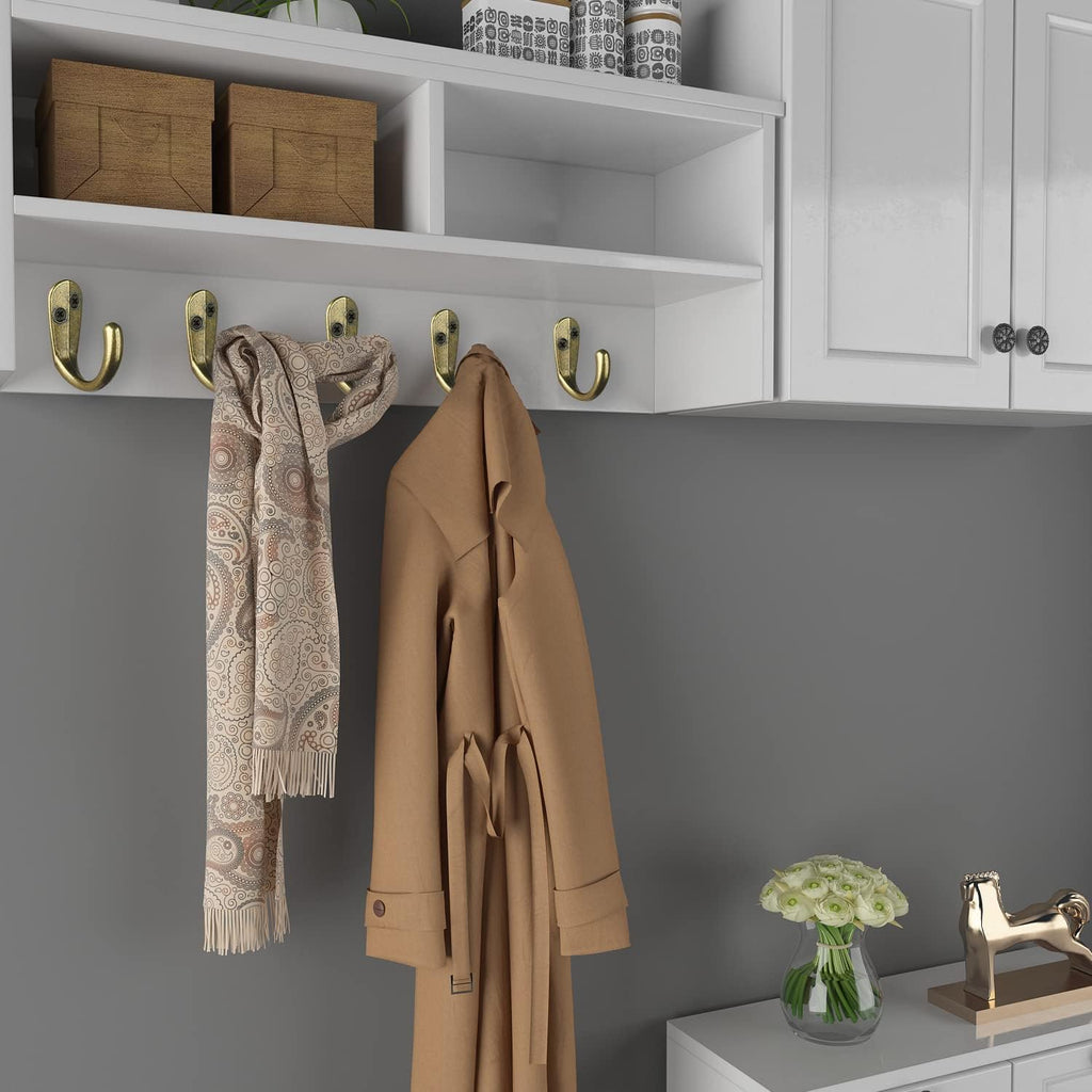 IBosins 50PCS Coat Hooks Wall Mounted Single Prong Robe Hook for Hanging Towel Hooks with 100 Screws for Cup, Mug, Bags, Hat, Cap, Scarf, Pet leashes