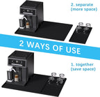 Golener Silicone Coffee Mat Set - 24" x 16" Coffee Bar Mat for Countertop, Kitchen Station Pad Accessories Fit Under Coffee Maker or Machine, Dish Drying Mat, Heat Resistant Kitchen Gadget, Black