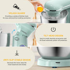 Electric Stand Mixer, 10 Speeds Tilt-Head Food Mixer, 3-IN-1 Kitchen Mixer for Daily Cooks with Dishwasher-Safe 6.5 QT Bowl,Dough Hook, Beater, Whisk (Agave Green)