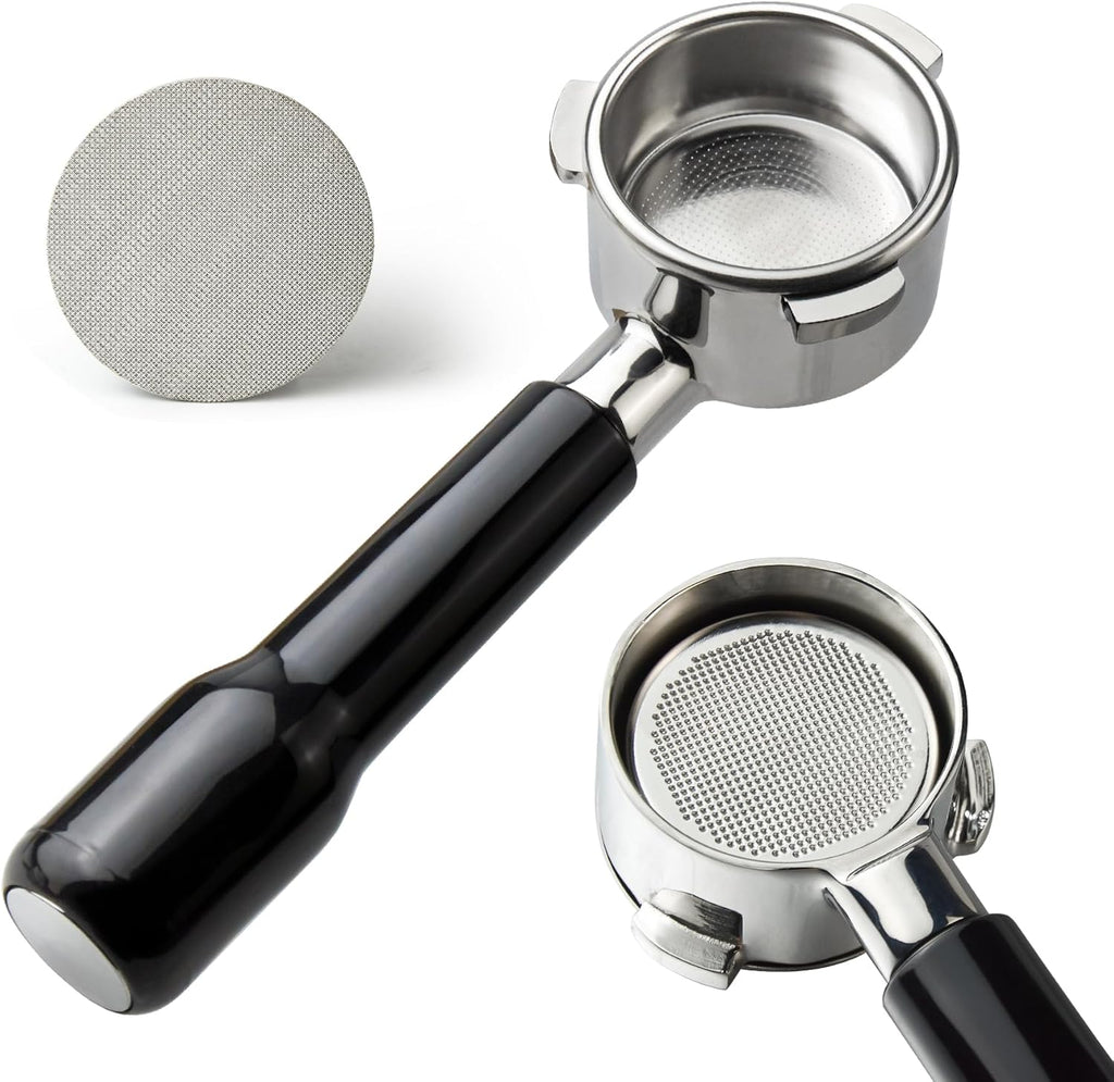 54 mm Bottomless Portafilter with Puck Screen, 3 Ears Espresso Portafilter Compatible with Breville Barista Express Machines,Stainless Steel Por tafilter and ABS Handle for kitchen