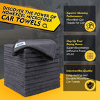 HOMEXCEL Microfiber Cleaning Cloth 20 Pack 11.5 x 11.5 inch Microfiber Towels for Cars Ultra Absorbent Car Washing Cloth Lint Free Streak Free Cleaning Rags for Car Kitchen Window Grey