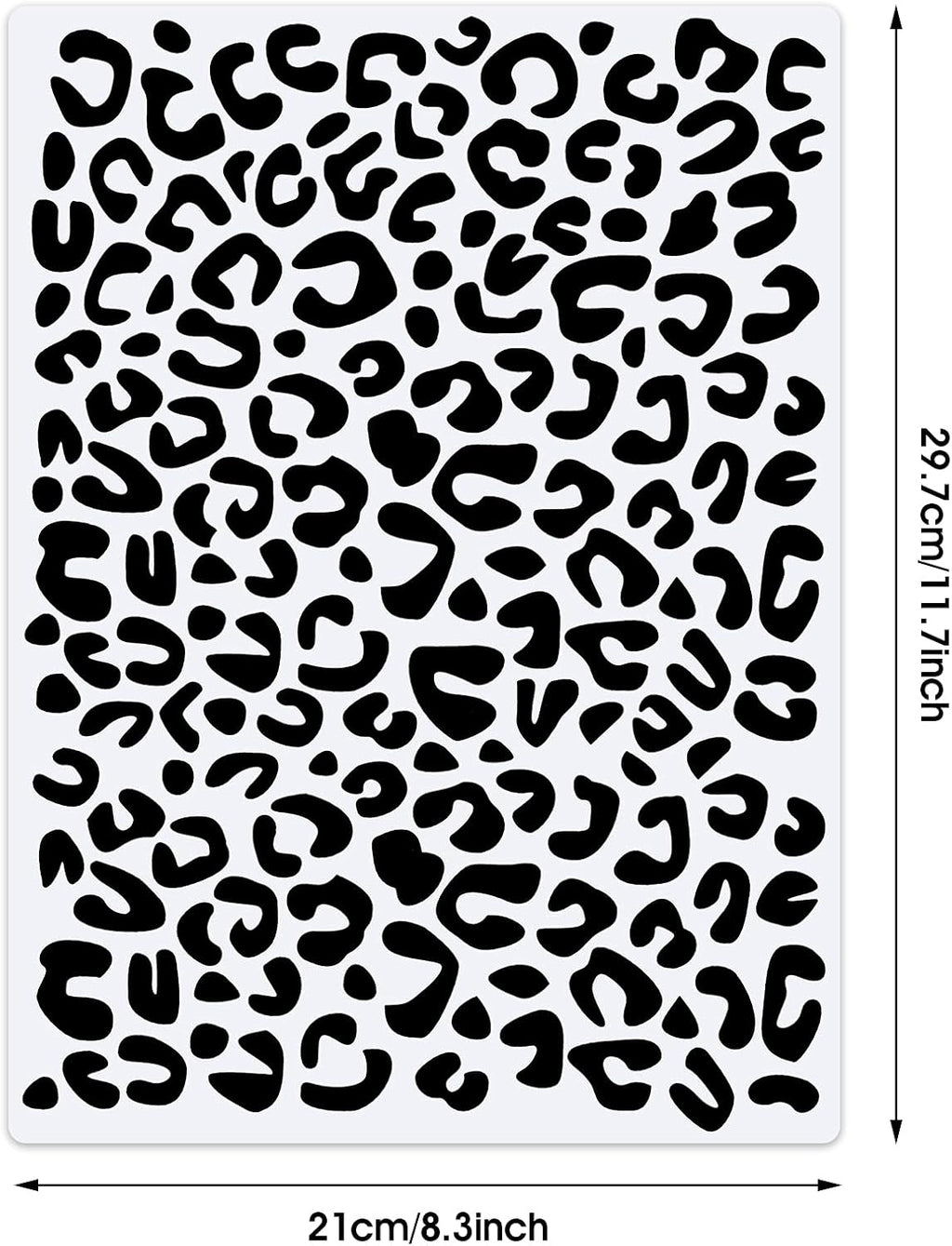 Zonon 4 Pieces Leopard Skin Stencil Reusable Cheetah Paint Stencil Template for Scrapbooking Fabric Drawing Tracing DIY Cake Furniture Wallpaper Floor Decor(8.3 x 11.7 Inch)