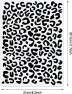 Zonon 4 Pieces Leopard Skin Stencil Reusable Cheetah Paint Stencil Template for Scrapbooking Fabric Drawing Tracing DIY Cake Furniture Wallpaper Floor Decor(8.3 x 11.7 Inch)