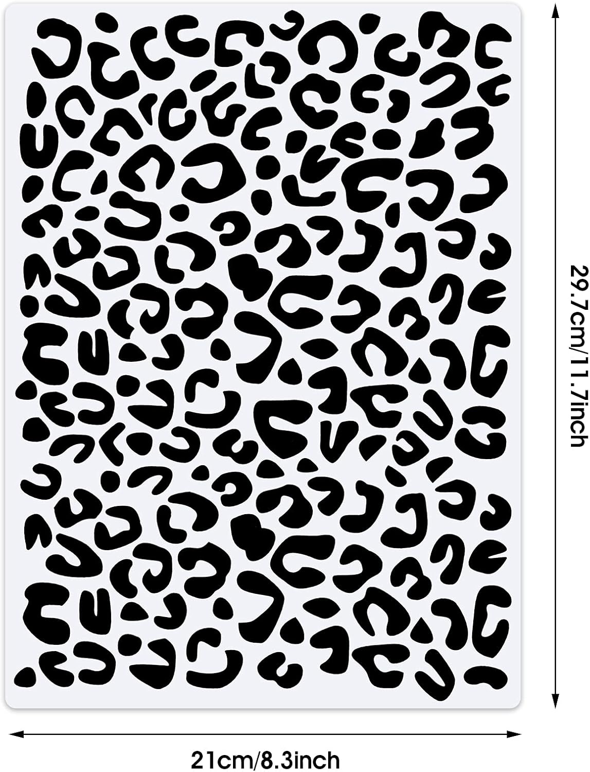 Zonon 4 Pieces Leopard Skin Stencil Reusable Cheetah Paint Stencil Template for Scrapbooking Fabric Drawing Tracing DIY Cake Furniture Wallpaper Floor Decor(8.3 x 11.7 Inch)