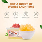 Fanale Lychee Popping Boba Pearls, Vegan, Non GMO, Gluten Free, Fat Free, Perfect for Bubble Tea, Smoothies, Ice Cream, Desserts, and Beverages 1lb x 12.