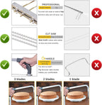 Professional Cake Cutter Slicer Leveler, Commercial 4 Layers Adjustable Stainless Steel Cakes Slice, Large Bread Cutter Toast Cutting Saw, Straight Spatula Baking Level Stratification Birthday Tools