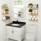 Vivelove Floating Shelves for Wall Mounted, 16 inchs Shelf for Small Bathroom, Bedroom, Living Room, Kitchen, Modern Home Decor, Rustic Farmhouse Wall Shelves with Invisible Brackets - Set of 2, Oak