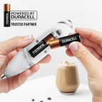 Zulay Kitchen Patented Tornado Triple Whisk Milk Frother with 4 Duracell Batteries – Handheld Foam Maker for Coffee, Lattes, Matcha & Hot Chocolate – Rich, Creamy Froth in Seconds