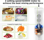 Bonsenkitchen Hand Blender, Immersion Blender with 2 Mixing Speed, Electric Portable Handheld Stick Mixer with Stainless Steel Blades for Soup, Smoothie, Puree, Baby Food, White