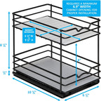 Pull Out Cabinet Organizer for Spices, Cans - Heavy Duty with Lifetime Limited Warranty- Pull Out Spice Rack- Cabinet Pull Out Shelf for Cans,Dishes, Etc, 6-1/2"Wx10-3/8"Dx8-7/8"H, Black