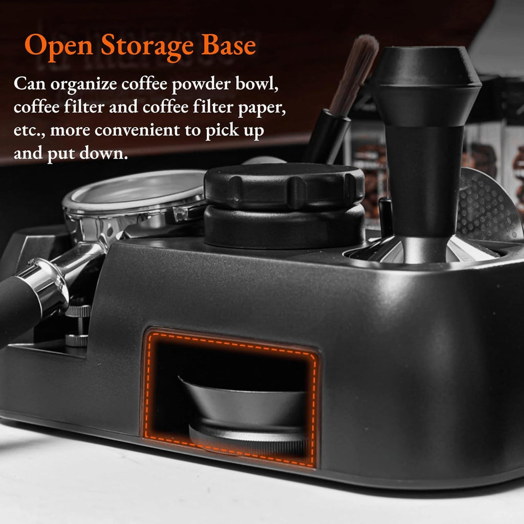 Multifunctional Tamper Station,Espresso Tamping Station,Non-slip Espresso Tamper Station Fit 51-58mm Tamper Distributor Portafilter,Tamper Holder,Fit Both Bottom & Bottomless Coffee Portafilter Holder