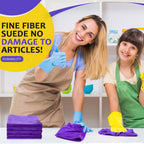 Nuenen Microfiber Cleaning Cloths for Cars 16 x 16 Inch Ultra Absorbent Car Towels Drying Reusable Cleaning Supplies House Kitchen Window Microfiber Towel(Purple,60 Pcs)