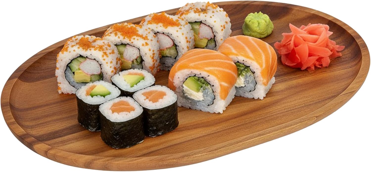 Woodard & Charles Medium Acacia Oval Tray, 8" W x 12L