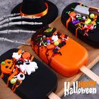 Edible Halloween Cake Decorations, Pumpkin Cupcake Toppers, Ghost Cake Decorations, Edible Knives Cupcake Toppers, Witch Hats for Cake Decorating, Cookies, Cupcakes, Macaron, and Ice Cream