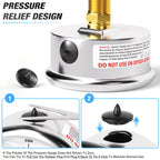 MEANLIN MEASURE -30inHG~0Psi Stainless Steel 1/4" NPT 2.5" FACE DIAL,Vacuum Liquid Filled Pressure Gauge,Single Scale, WOG Water Oil Air, Back Mount, with 1/2" NPT and 3/8" NPT Hex Bushing
