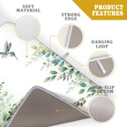 Giwawa Hummingbird Dish Drying Mat for Kitchen Countertop, Spring Summer Sage Green Eucalyptus Leaves Dish Drainer Mats, Herb Botanical Microfiber Dish Drying Pad Home Decor, 18"x24", Large