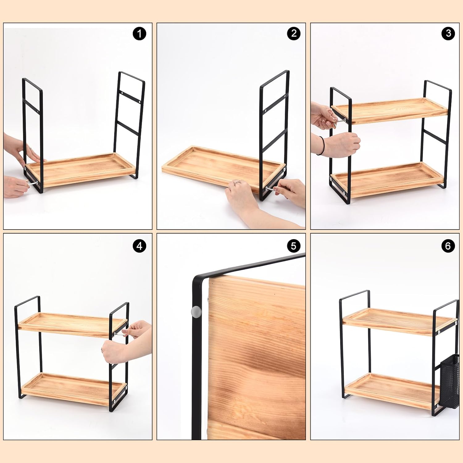 LEMIKKLE Coffee Bar Accessories and Coffee Mug Cup Holder, kitchen organizers and storage,Spice Rack Organizer for Countertop,Kitchen(basket)