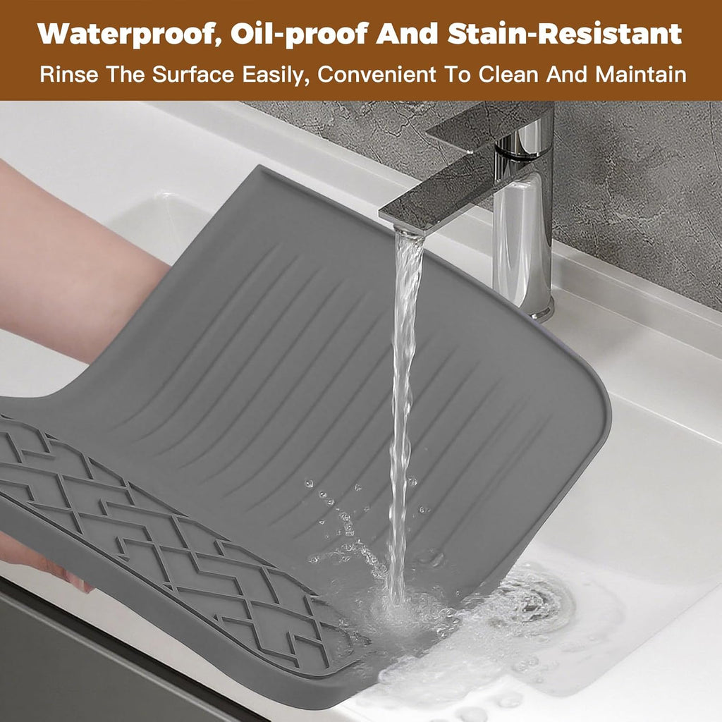 Top Mat for Ninja Luxe Cafe Espresso Machine ES601 – Protect Top Surface Food Grade Silicone Tamping Mat for Ninja luxe Cafe Accessories – Waterproof Non-Slip Espresso Tamper Mat Gray