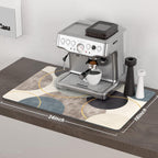 Rnivvi Coffee Mat, 16" x 24" Cute Boho Theme Coffee Bar Mats for Espresso Machine Station Accessories and Organizer, Hide Stain Rubber Backed Absorbent Dish Drying Pad for Kitchen Counter, Circle