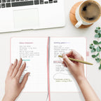 &And Per Se Graph Journal Notebook, 160 Pages, 5.7 x 8 inches College Ruled Thick Paper Notebook Journals for Writing, Grid Hardcover Notebook(1 Pack, Pink)