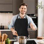 Kitchen Bib Apron for Women Men with Pockets Chef Art Aprons for Cooking Painting Pottery Ceramics