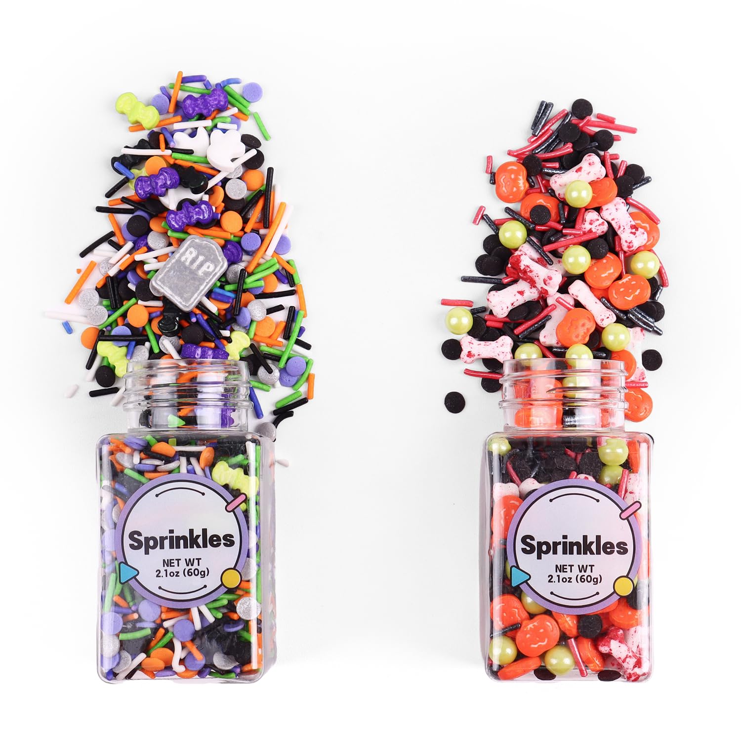 Edible Halloween Sprinkles, Tombstone Cupcake Toppers, Halloween Cake Decorations, Bloody Candy Bones, Pumpkin Cupcake Toppers, Ice Cream, Cookies, Macaron, Chocolate, Cakecicles(120g/4.2oz)