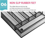 JANE EYRE Utensil Drawer Organizer, Cutlery Tray Silverware Flatware Storage Divider for Kitchen, Mesh Wire with Non-slip Foam Feet, 5 Component, Black