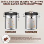 ShanSon Coffee Canister Airtight Coffee Container Stainless Steel Coffee Bean Storage Container with Scoop Coffee Canister for Beans Grounds Sugar Flour Tea Cereal,11OZ,Silver