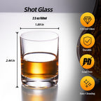 KAMMAK Shot Glasses Set of 2, 60ml/2oz Clear Espresso Shot Glass with Heavy Base for Bar Restaurants Home, Small Whiskey Shot Glass for Vodka, Whiskey, Tequila, Spirits & Liquors