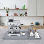 Silicone Coffee Mat with 6PCS Coasters,24''x16'' Kitchen Bar Accessories Fits Under Coffee Maker and Pot,Espresso Machine,Detachable Dish Drying Mat for Tamper,Sugar Packets,Cups,Countertop Protection